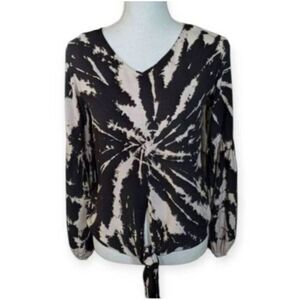 JAPNA LT. PINK & BLACK TIE DYE TOP SZ.XS EUC